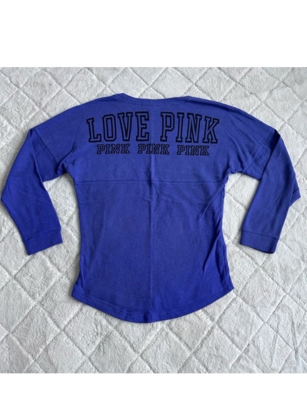 Victoria's Secret PINK | Purple & Black Varsity Crew Neck | Size Small